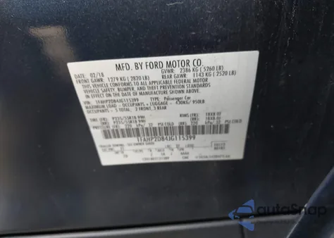 2018 Ford Taurus Se from USA, damaged, VIN 1FAHP2D84JG115399